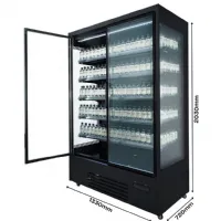 Photo 5 - Vitrine murale de supermarché noire 2 portes vitrées positive 1330 mm - combisteel - 7550.0110 - Combisteel - 7550.0110