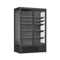 Photo 1 - Vitrine murale de supermarché noire 2 portes vitrées positive 1330 mm - combisteel - 7550.0110 - Combisteel - 7550.0110