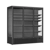 Photo 1 - Vitrine murale de supermarché noire 3 portes vitrées positive 1955 mm - combisteel - 7550.0115 - Combisteel - 7550.0115