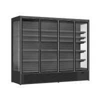 Photo 1 - Vitrine murale de supermarché noire 4 portes vitrées positive 2508 mm - combisteel - 7550.0120 - Combisteel - 7550.0120