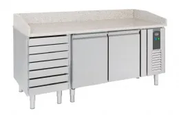 Meuble à pizza 2 portes pleines 7 tiroirs positif 580 L - Combisteel - 7950.0042 Meuble à pizza 2 portes pleines 7 tiroirs positif 580 L - Combisteel - 7950.0042
