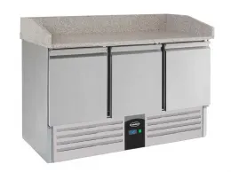 Meuble à pizza 3 portes pleines positif avec dessus granit - Combisteel - 7950.0060 Meuble à pizza 3 portes pleines positif avec dessus granit - Combisteel - 7950.0060