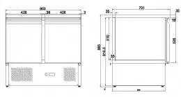 Photo 4 - Table desserte réfrigérée 2 portes pleines 230 l positive - combisteel - 7950.0106 - Combisteel - 7950.0106