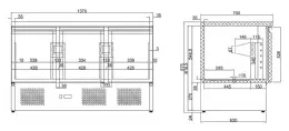 Photo 4 - Table desserte réfrigérée 3 portes pleines 400 l positive - combisteel - 7950.0112 - Combisteel - 7950.0112