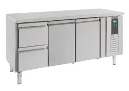 Table desserte réfrigérée 2 portes pleines 2 tiroirs 417 L - Combisteel - 7950.0205