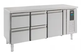 Table desserte réfrigérée 1 porte pleine 4 tiroirs 417 L - Combisteel - 7950.0215