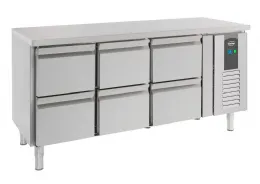 Table Desserte réfrigérée 6 tiroirs - Combisteel - 7950.0230 Table Desserte réfrigérée 6 tiroirs - Combisteel - 7950.0230