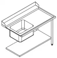 Photo 2 - Table d'entrée 500 x 500 ou 600 x 500 mm - furnotel - 80206l - Elettrobar - 80206L
