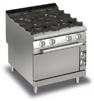 Fourneau gaz sur four gaz - 4 feux vifs - Gamme Queen 900 - Baron - 90QPCFG800 Fourneau gaz sur four gaz - 4 feux vifs - Gamme Queen 900 - Baron - 90QPCFG800
