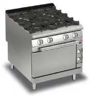 Fourneau 4 feux vifs gaz sur four électrique - Gamme Queen 900 - Baron - 90QPCFGE800 Fourneau 4 feux vifs gaz sur four électrique - Gamme Queen 900 - Baron - 90QPCFGE800