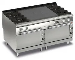 Fourneau 4 feux vifs gaz + plaque coup de feu sur 2 fours gaz - gamme queen 900 - baron - 90qtp2fg163 - Baron - 90QTP2FG163 Fourneau 4 feux vifs gaz + plaque coup de feu sur 2 fours gaz - gamme queen 900 - baron - 90qtp2fg163 - Baron - 90QTP2FG163