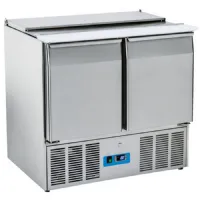Saladette réfrigérée 2 portes pleines gn 1/1 et couvercle, 6x gn 1/3 + 2x gn 1/4 h=150 mm, positive - virtus - 9789c - Virtus group - 9789C