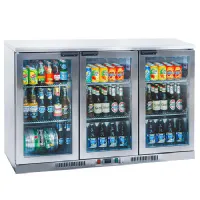 Arrière bar en inox avec 3 portes vitrées battantes, 310 litres, positif - virtus - 9976fss - Virtus group - 9976FSS Arrière bar en inox avec 3 portes vitrées battantes, 310 litres, positif - virtus - 9976fss - Virtus group - 9976FSS