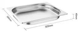 Photo 2 - Bac gastronorme inox 201 gn 1/2 2,5 l - vogue - k925 - Vogue - K925