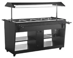 Buffet chauffant 4 x 1/1 GN noir 1058x740x1356 mm - Buffalo - JA179 - Buffalo - JA179