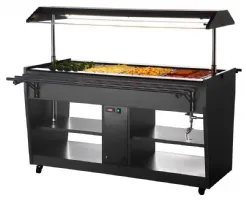Photo 2 - Buffet chauffant 4 x 1/1 gn noir 1058x740x1356 mm - buffalo - ja179 - Buffalo - JA179
