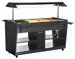 Photo 3 - Buffet chauffant 4 x 1/1 gn noir 1058x740x1356 mm - buffalo - ja179 - Buffalo - JA179