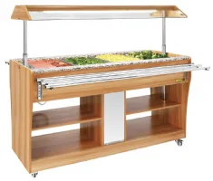 Buffet chauffant central 4x GN 1/1 marron 1490x766x1338 mm - Buffalo - CR904 - Buffalo - CR904