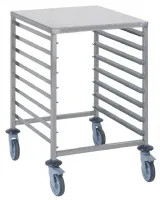 Chariot à glissières inox avec tablette gn 2/1 8 niveaux - tournus - cg221 - Tournus - CG221