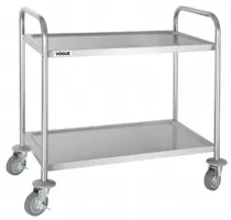 Chariot de débarrassage en acier inoxydable 2 niveaux 810x455x855 mm - vogue - f997 - Vogue - F997