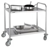 Photo 2 - Chariot de débarrassage en acier inoxydable 2 niveaux 810x455x855 mm - vogue - f997 - Vogue - F997
