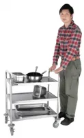 Photo 3 - Chariot de débarrassage inox 710x405x825 mm 3 niveaux - vogue - f993 - Vogue - F993