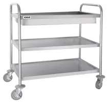 Chariot de débarrassage inox à plateau profond 3 niveaux 855x535x940 mm - Vogue - CC365 - Vogue - CC365 Chariot de débarrassage inox à plateau profond 3 niveaux 855x535x940 mm - Vogue - CC365 - Vogue - CC365