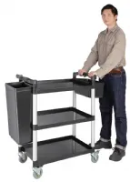 Photo 2 - Chariot de service compact en polypropylène 3 niveaux 880x420x990 mm - vogue - cf101 - Vogue - CF101