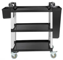 Photo 3 - Chariot de service compact en polypropylène 3 niveaux 880x420x990 mm - vogue - cf101 - Vogue - CF101