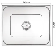 Photo 3 - Couvercle gn 2/1 en inox 201 double - vogue - k939 - Vogue - K939