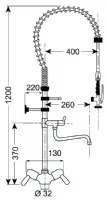 Photo 2 - Douchette de puisage grand modèle monotrou à col de cygne orientable en cuivre chromé - gastro m - cy797 - Gastro m - CY797