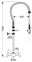 Photo 2 - Douchette de puisage grand modèle monotrou en acier inoxydable avec support mural réglable - gastro m - cy795 - Gastro m - CY795