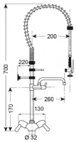 Photo 2 - Douchette de puisage monotrou à col de cygne orientable 250 mm en cuivre chromé - gastro m - cy798 - Gastro m - CY798