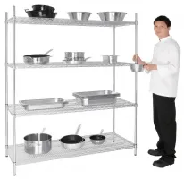 Photo 2 - Étagère en kit 4 niveaux zinc galvanisé 1525x610x1830 mm - vogue - u258 - Vogue - U258
