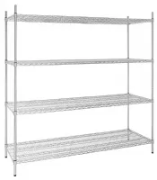Étagère en kit 4 niveaux zinc galvanisé 1830x610x1830 mm - vogue - u259 - Vogue - U259