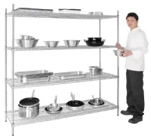 Photo 2 - Étagère en kit 4 niveaux zinc galvanisé 1830x610x1830 mm - vogue - u259 - Vogue - U259