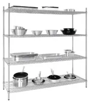 Photo 3 - Étagère en kit 4 niveaux zinc galvanisé 1830x610x1830 mm - vogue - u259 - Vogue - U259