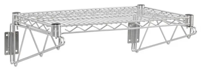 Étagère murale acier nickelé et chromé avec consoles 610x360 mm - vogue - u200 - Vogue - U200