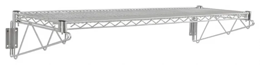 Étagère murale acier nickelé et chromé avec consoles 1220x360 mm - vogue - u202 - Vogue - U202