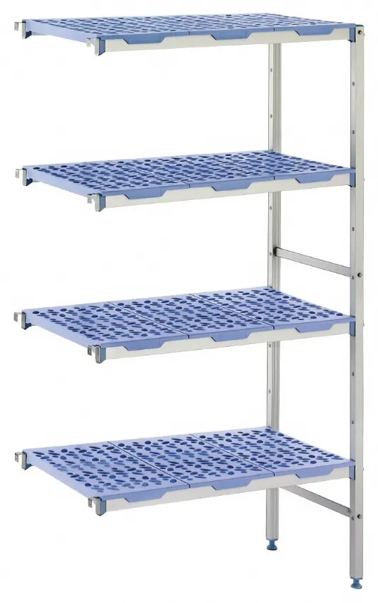 Étagère rayonnage en angle aluminium et polypropylène 4 niveaux 1251x500x1750 mm - tournus - gm621 - Tournus - GM621