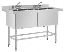 Évier double bac inox 430 1410x600x900 mm - Vogue - CF406