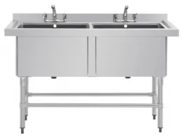 Photo 4 - Évier double bac inox 430 1410x600x900 mm - vogue - cf406 - Vogue - CF406