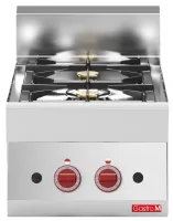 Photo 2 - Feu vif gaz à poser 2 feux 8,6 kw 400x650x280 mm - gastro m - gl916 - Gastro m - GL916