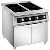 Fourneau électrique à induction 4 foyers 20 kW sur armoire triphasé - Diverso by Diamond - WR-4F50-445 Fourneau électrique à induction 4 foyers 20 kW sur armoire triphasé - Diverso by Diamond - WR-4F50-445