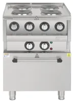 Photo 2 - Fourneau électrique sur four 4 feux triphasé 7 kw 600x600x850 mm - buffalo - sa808 - Buffalo - SA808