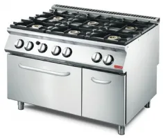 Fourneau gaz 6 feux sur four 41,5 kw - gastro m - gn083 - Gastro M - GN083