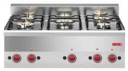Fourneau gaz à poser 5 feux 15,5 kW 900x600x280 mm - Gastro M - GN016 Fourneau gaz à poser 5 feux 15,5 kW 900x600x280 mm - Gastro M - GN016