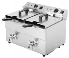 Photo 3 - Friteuse professionnelle à poser monophasé 2 cuves 15 l - buffalo - ct012 - Buffalo - CT012