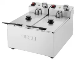 Photo 2 - Friteuse professionnelle à poser monophasé 2 x 3 l - buffalo - cu615 - Buffalo - CU615