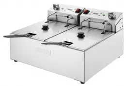 Photo 2 - Friteuse professionnelle à poser monophasé 2 x 5 l avec vidange - buffalo - cu624 - Buffalo - CU624